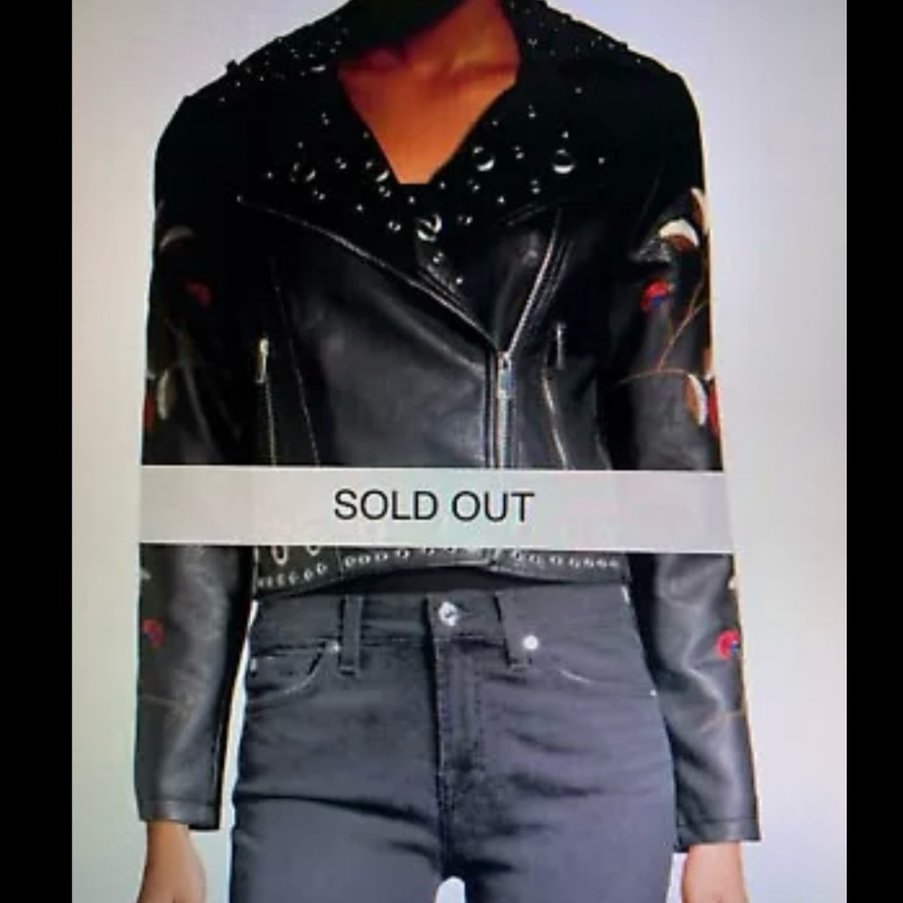 Free Generation Floral Embroidered Moto Jacket - Picture 7 of 9